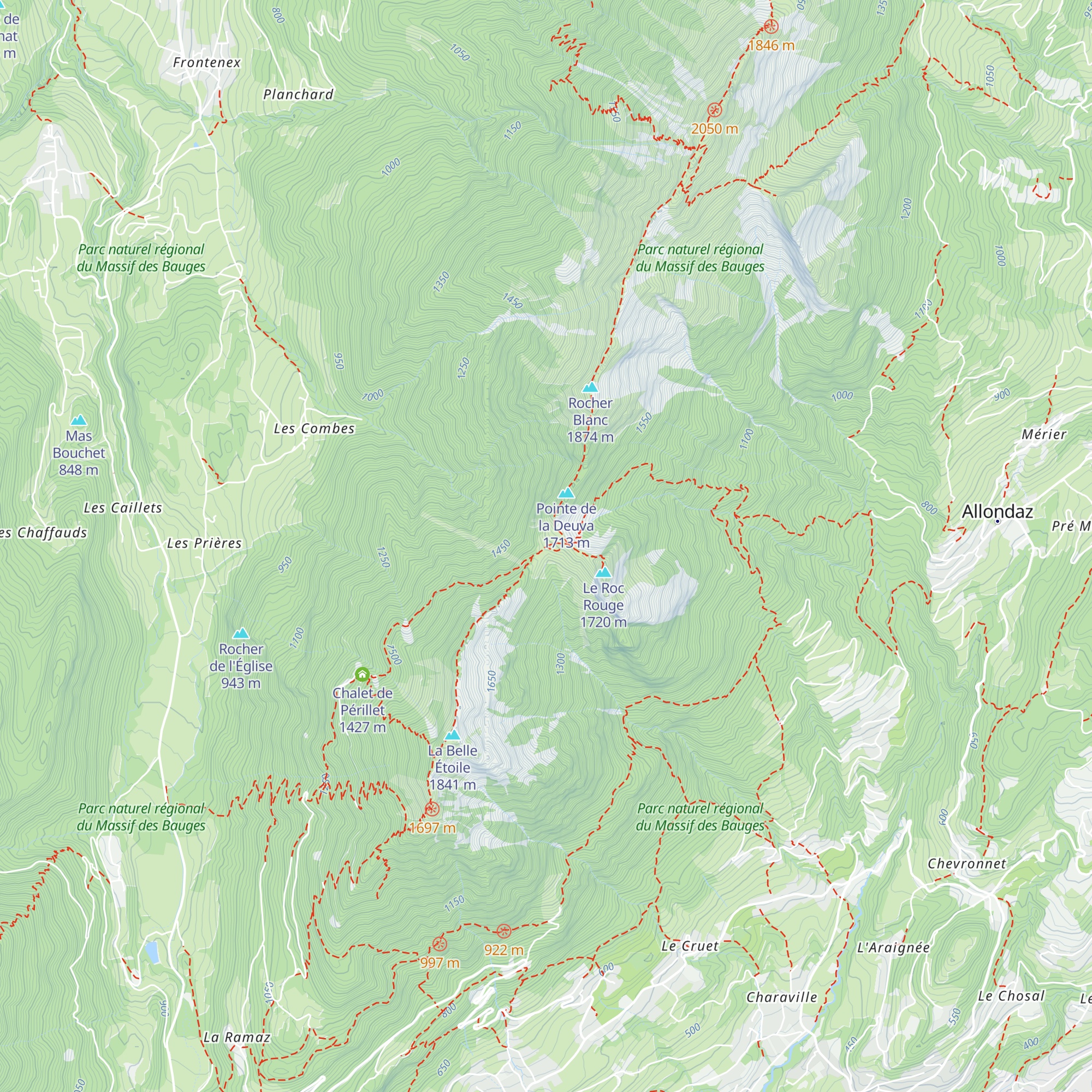 Chalet de l'Alpettaz map