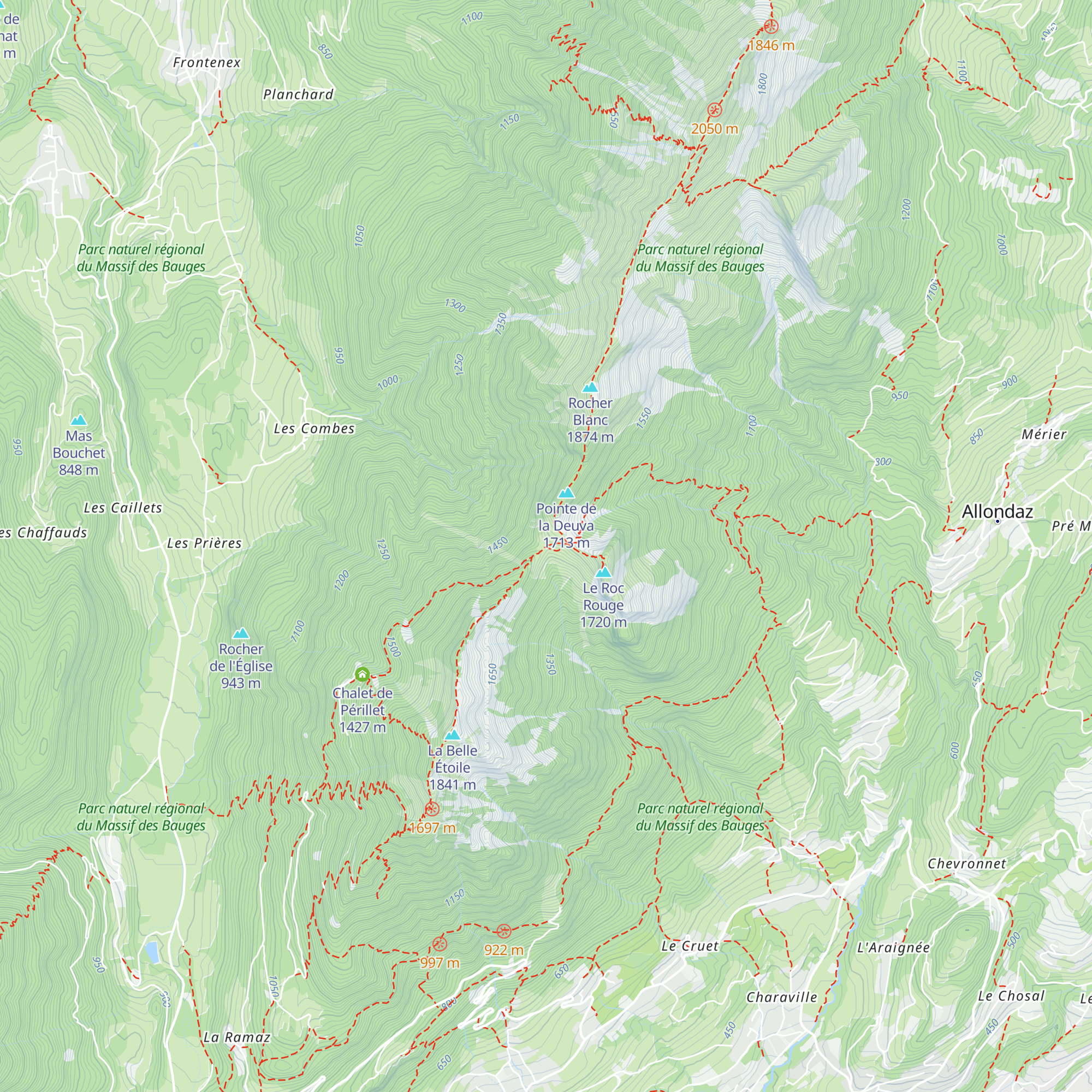 Chalet de l'Alpettaz map