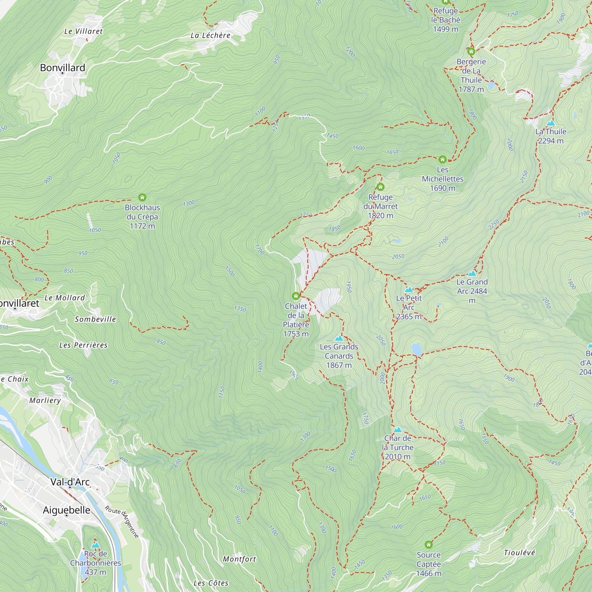 Chalet de la Platière map