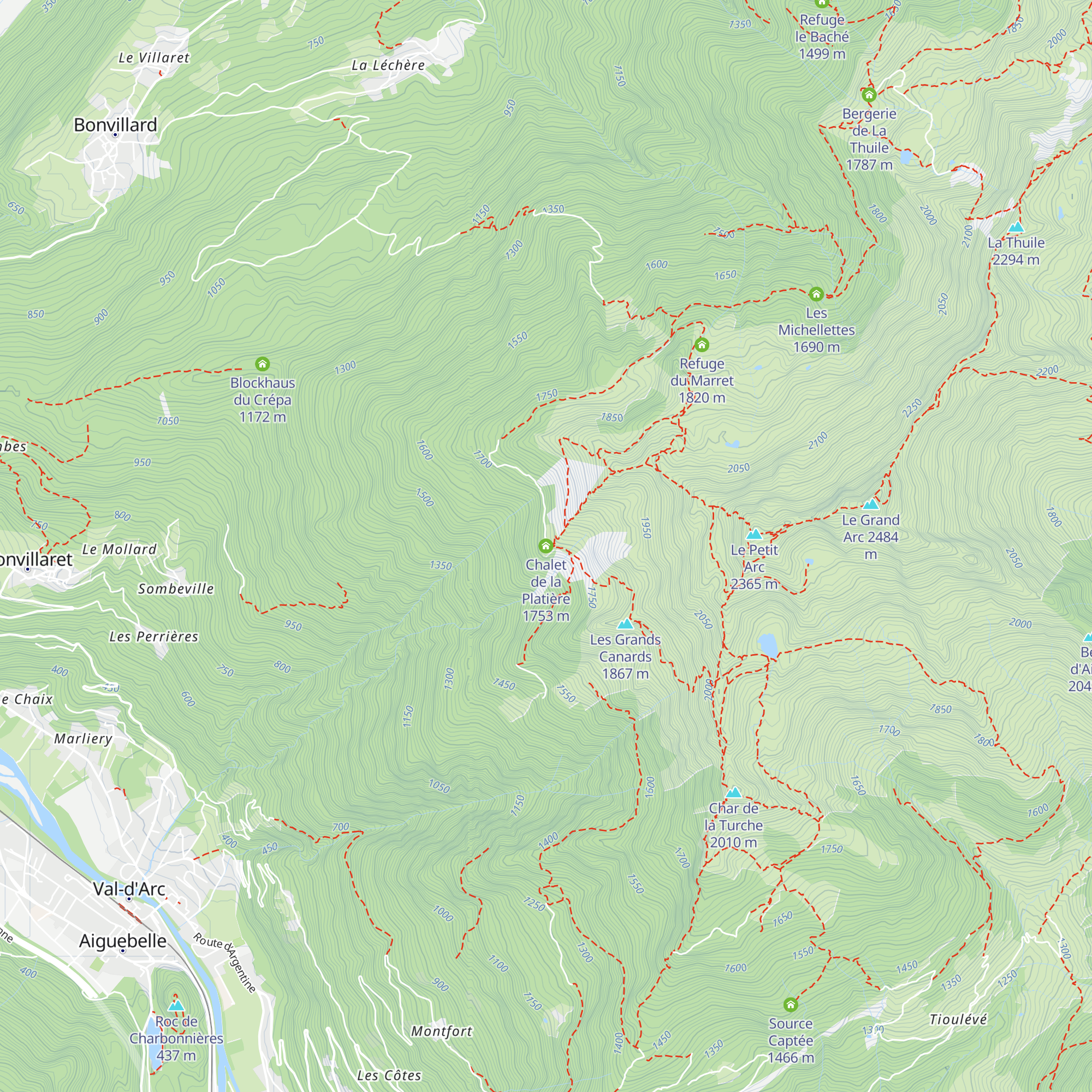 Chalet de la Platière map