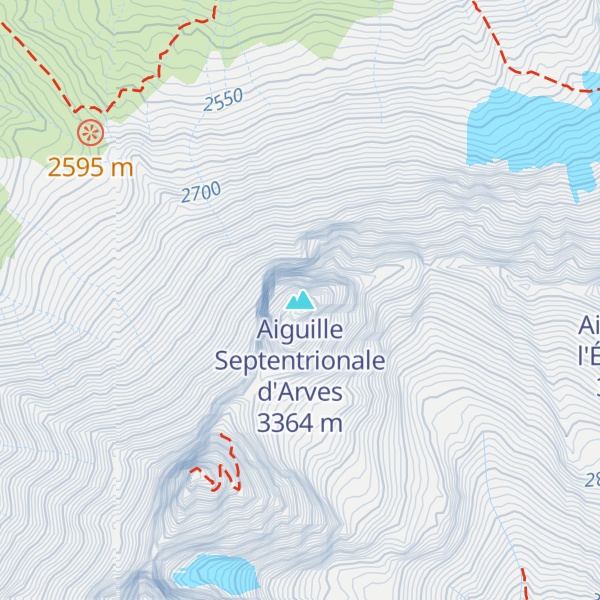 Map of Aiguille Septentrionale d'Arves