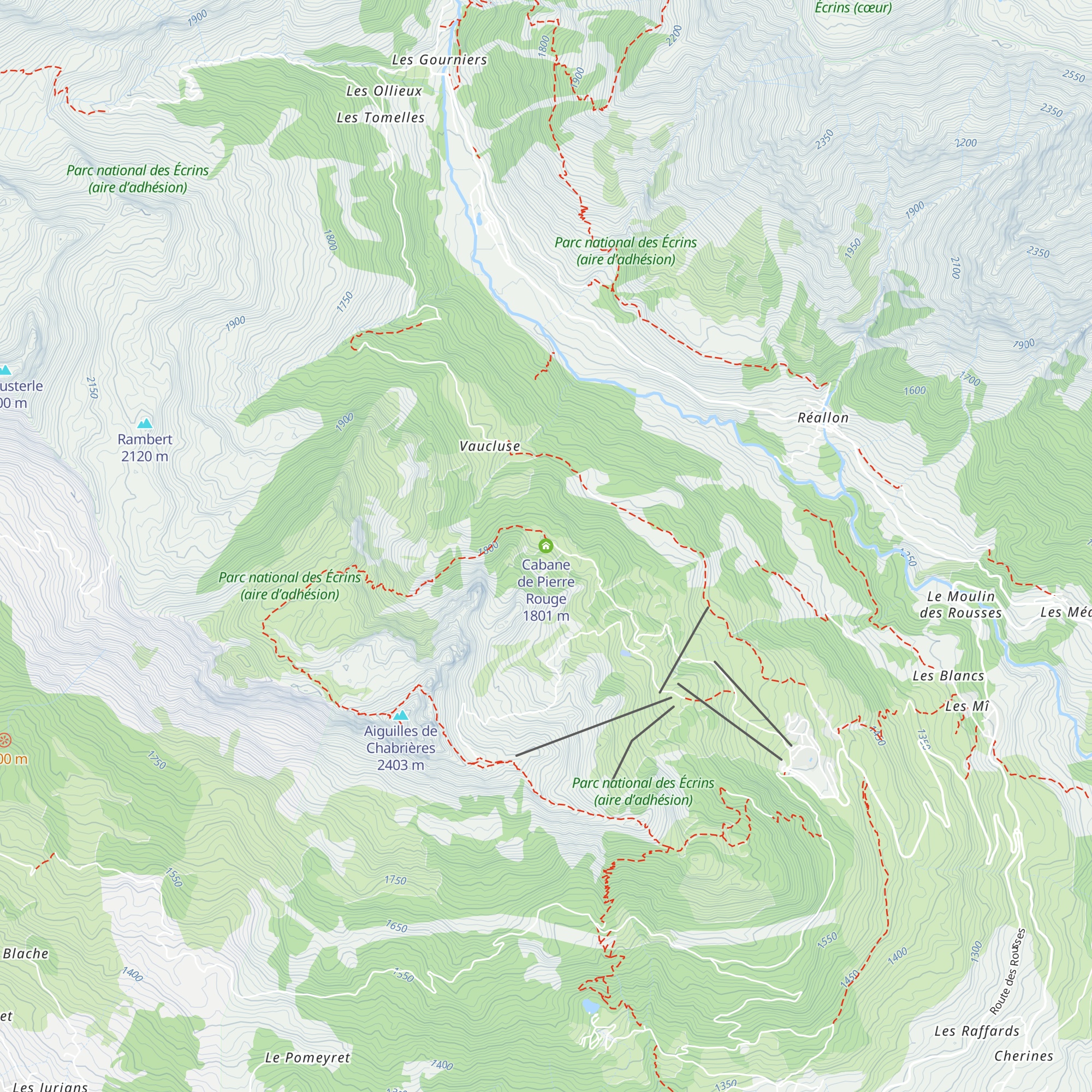 Cabane de Pierre Rouge map