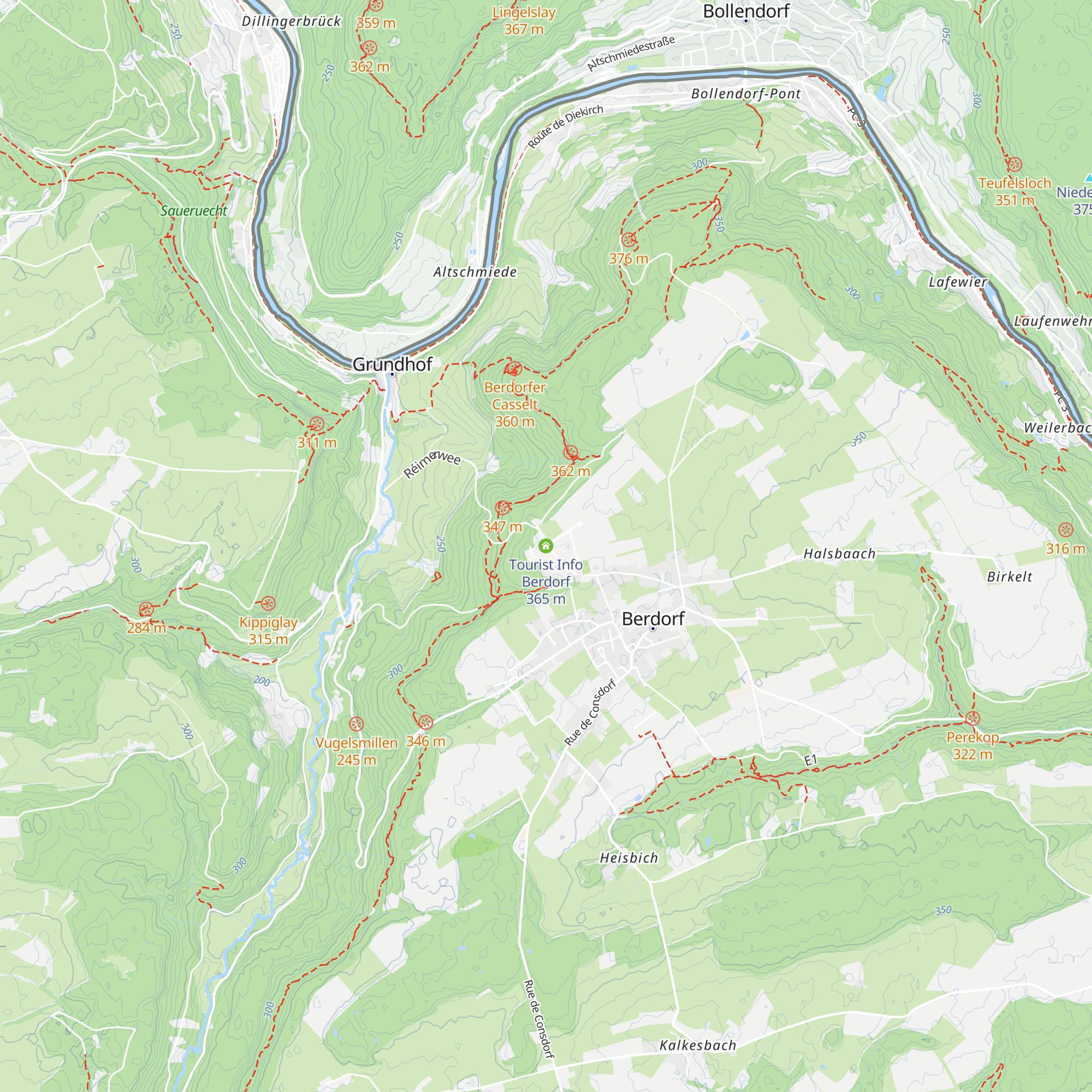 Tourist Info Berdorf map