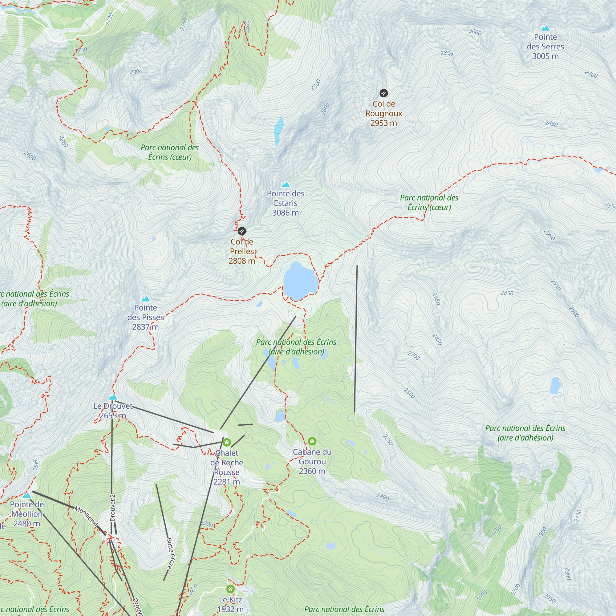 Refuge des Estaris map
