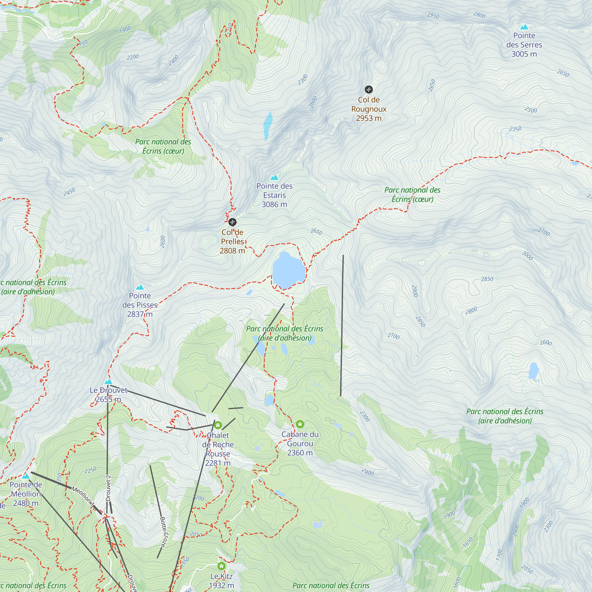 Refuge des Estaris map