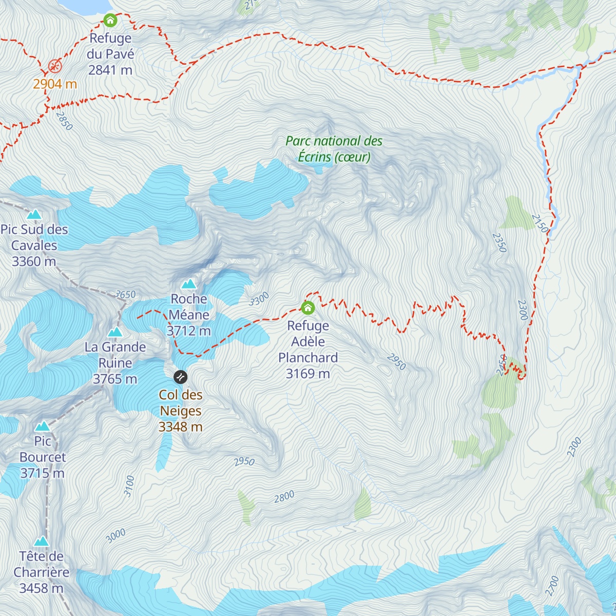 Refuge Adèle Planchard map