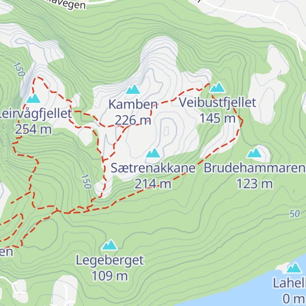 Map of Sætrenakkane