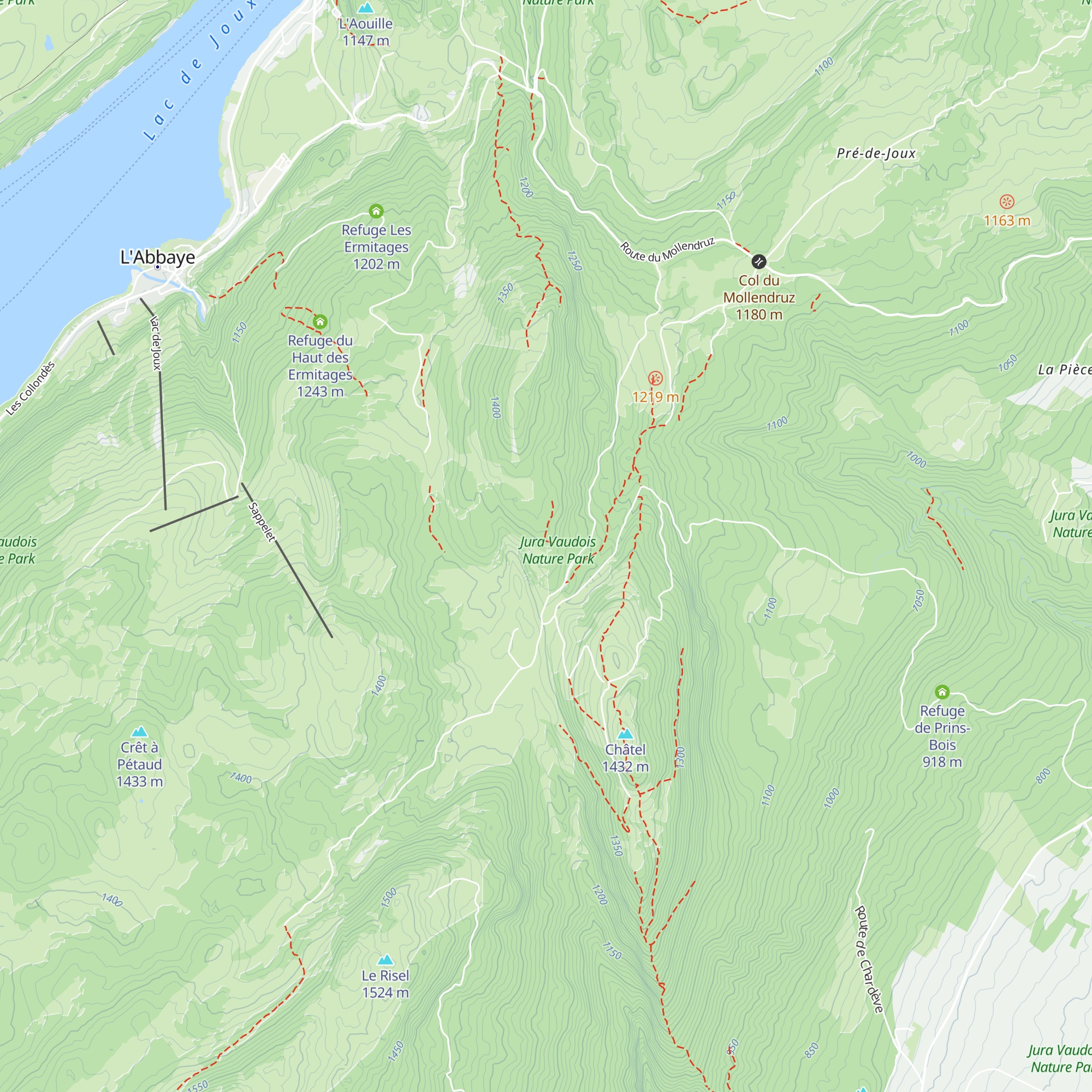 Refuge du jura club cossonay map
