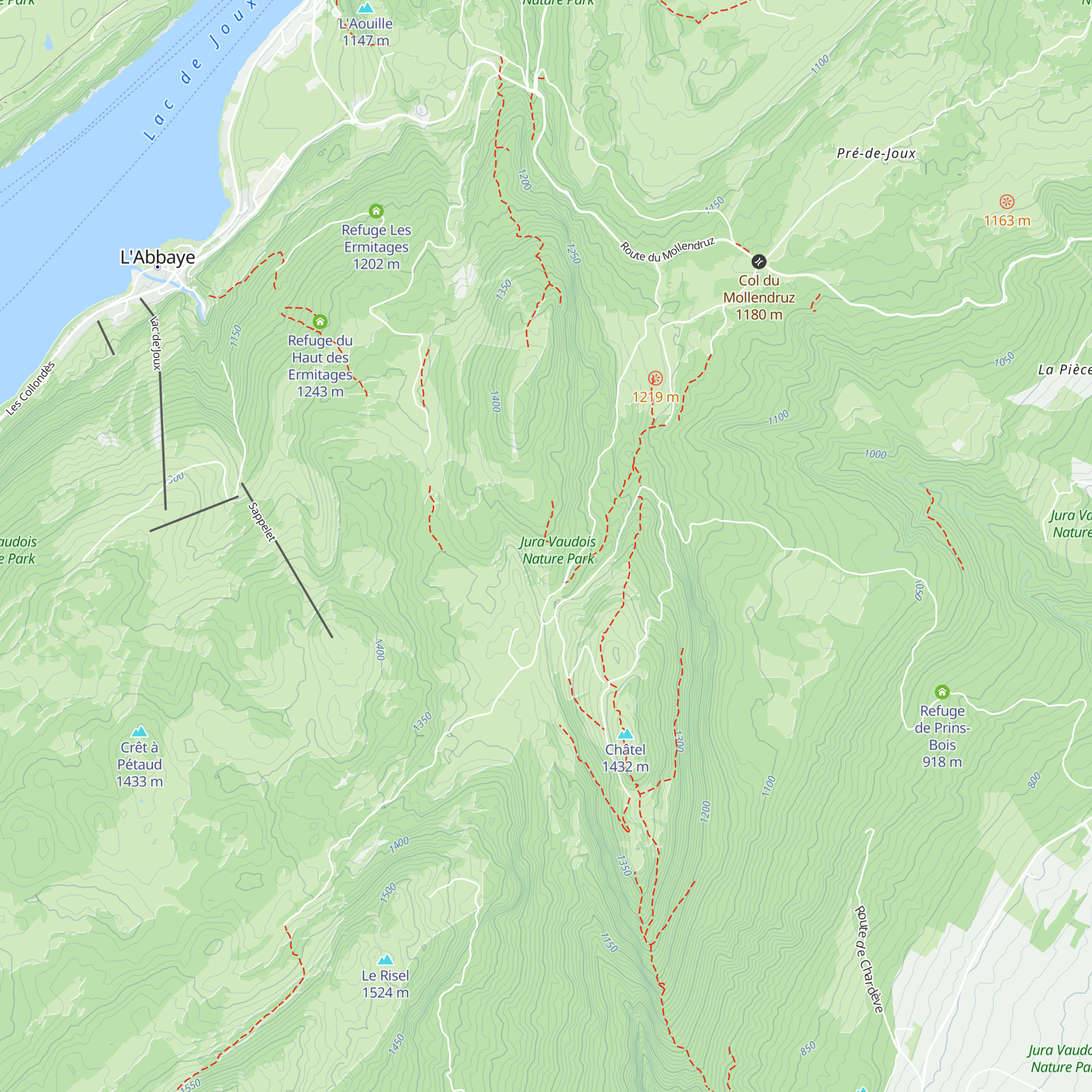 Refuge du jura club cossonay map