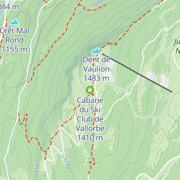 Map of Cabane du Ski Club de Vallorbe