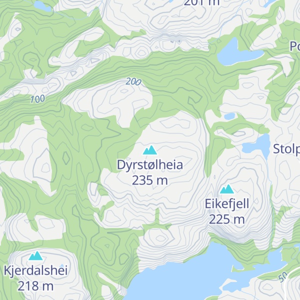 Map of Dyrstølheia