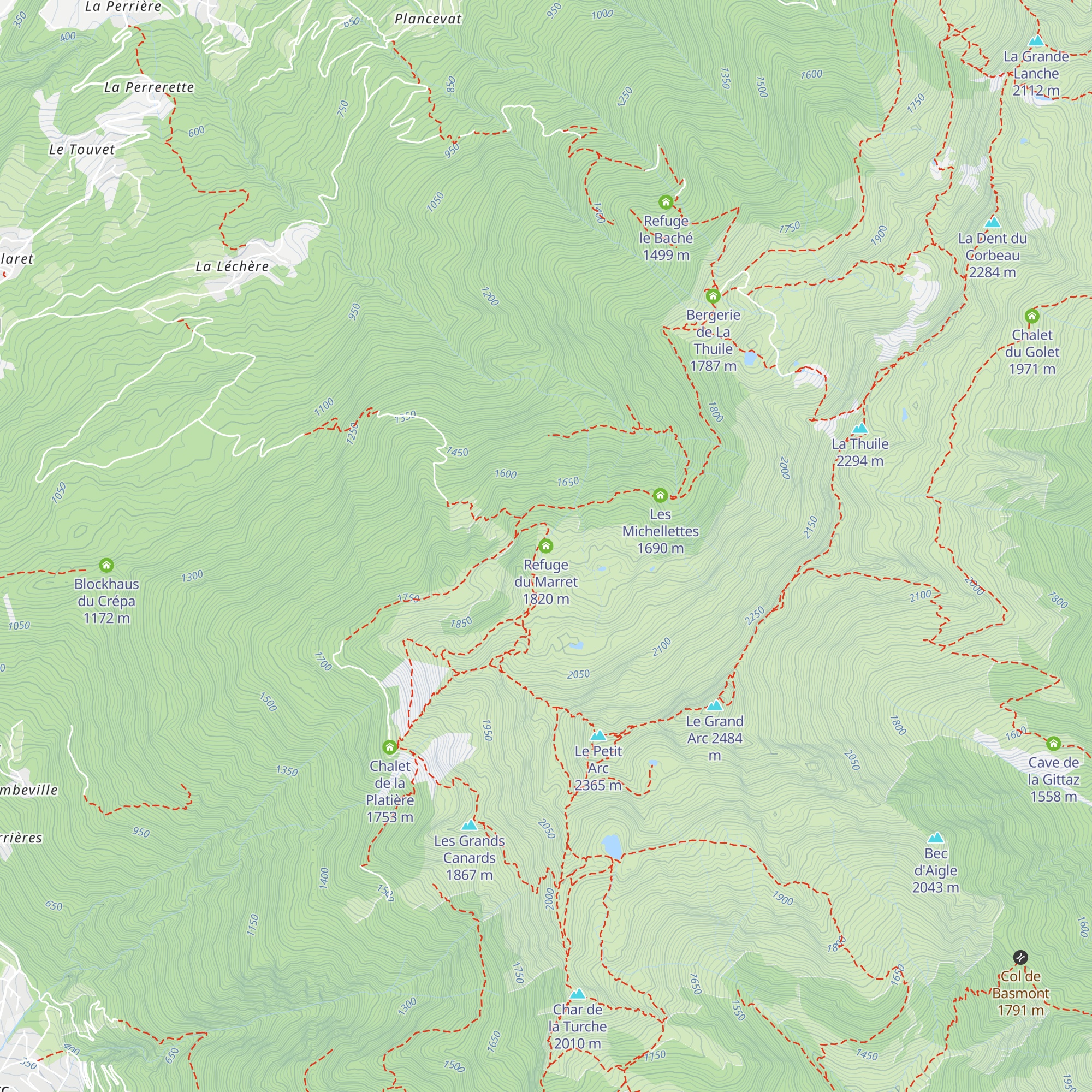 Refuge du Marret map