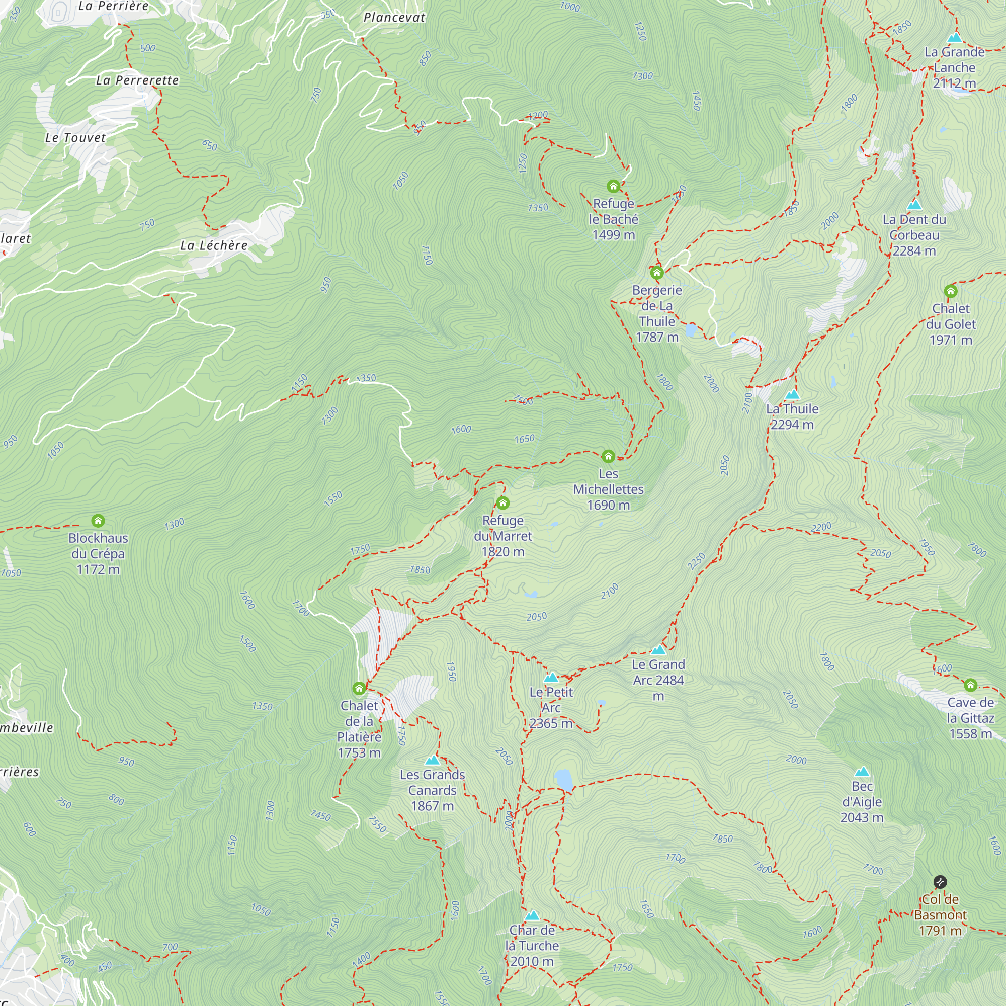 Refuge du Marret map