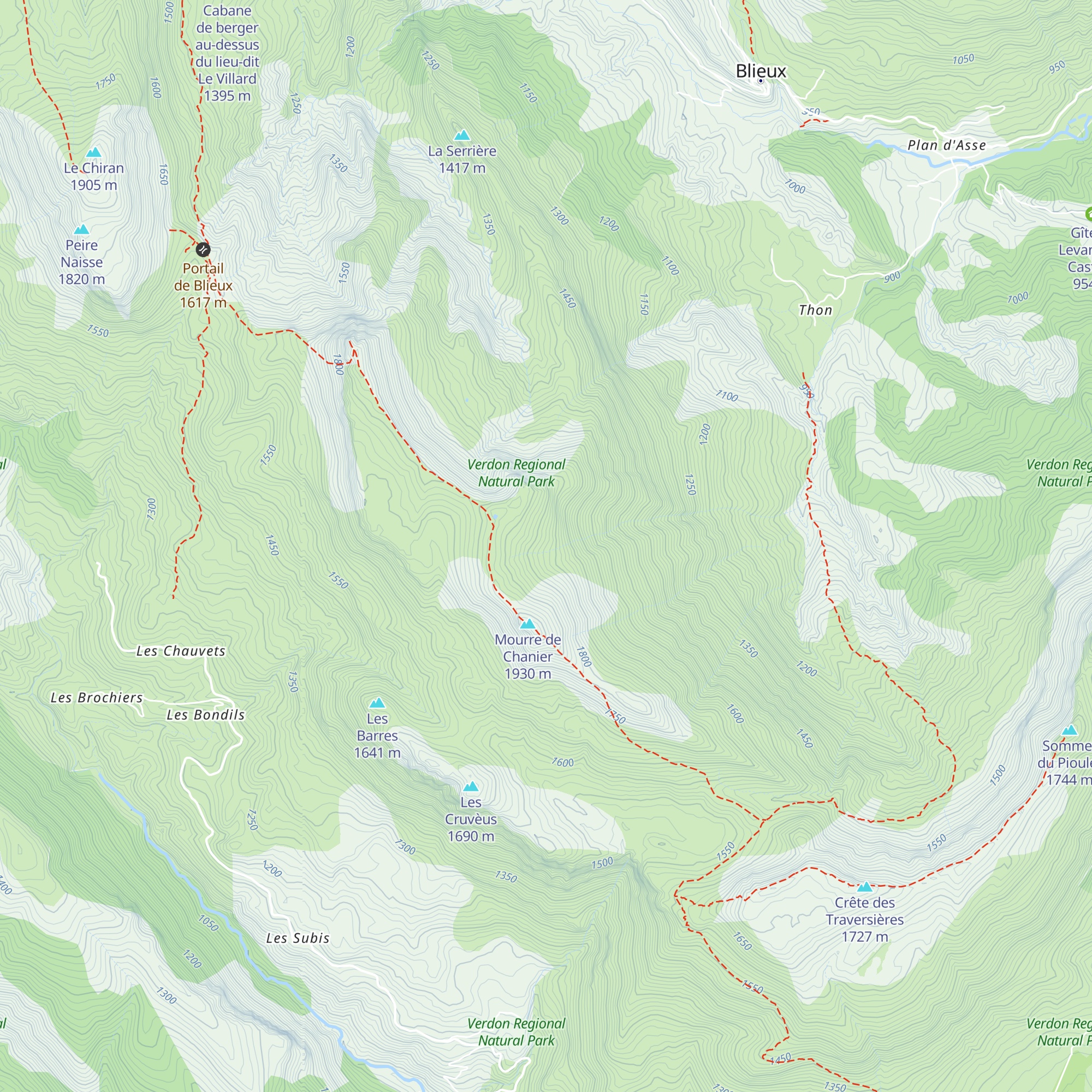 Cabanes de Chanier map