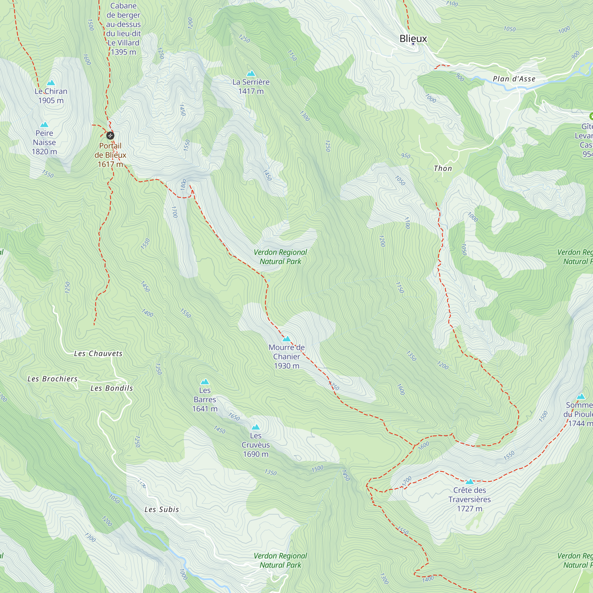 Cabanes de Chanier map