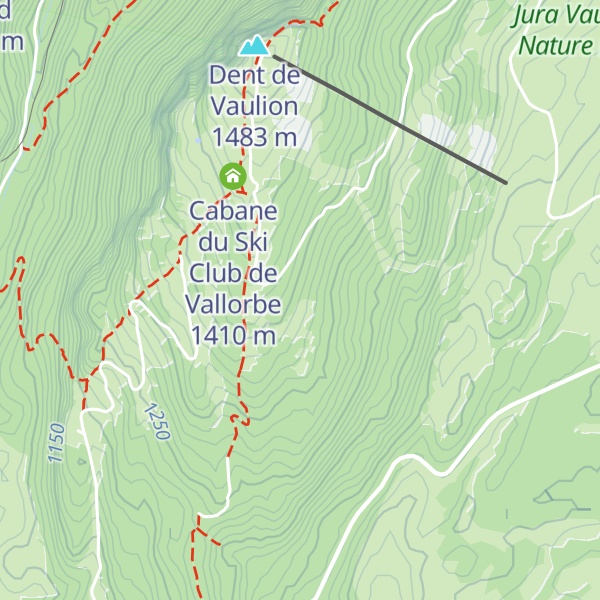 Map of Cabane d'Orny dent de vaulion