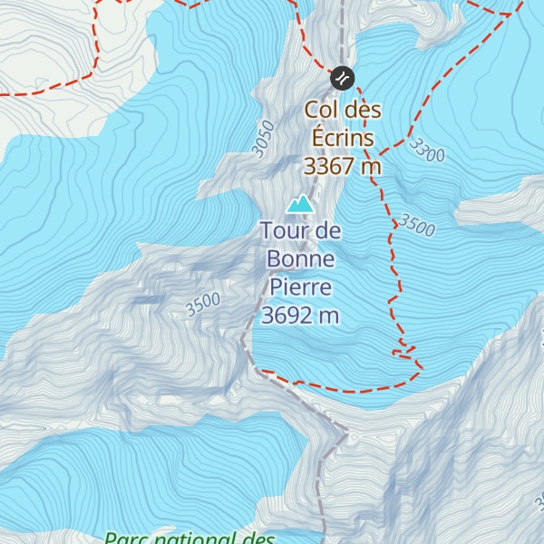 Map of Jumeaux des Écrins