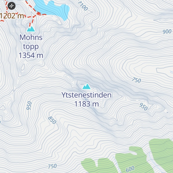 Map of Ytstenestinden