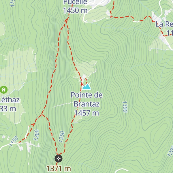 Map of Pointe de Brantaz