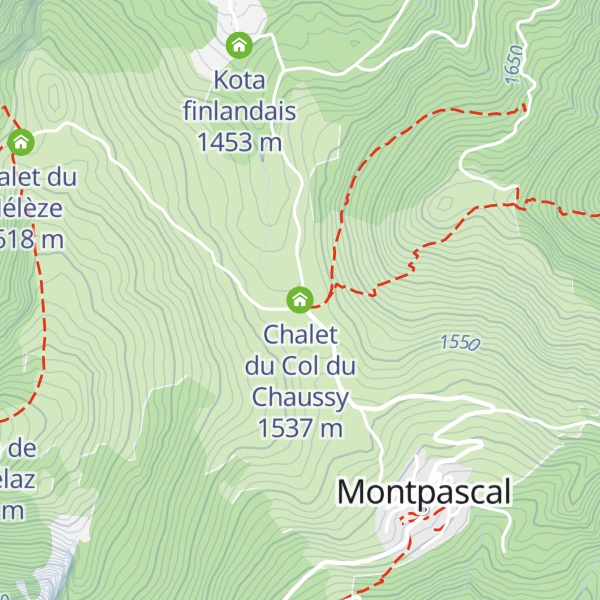 Map of Chalet du Col du Chaussy