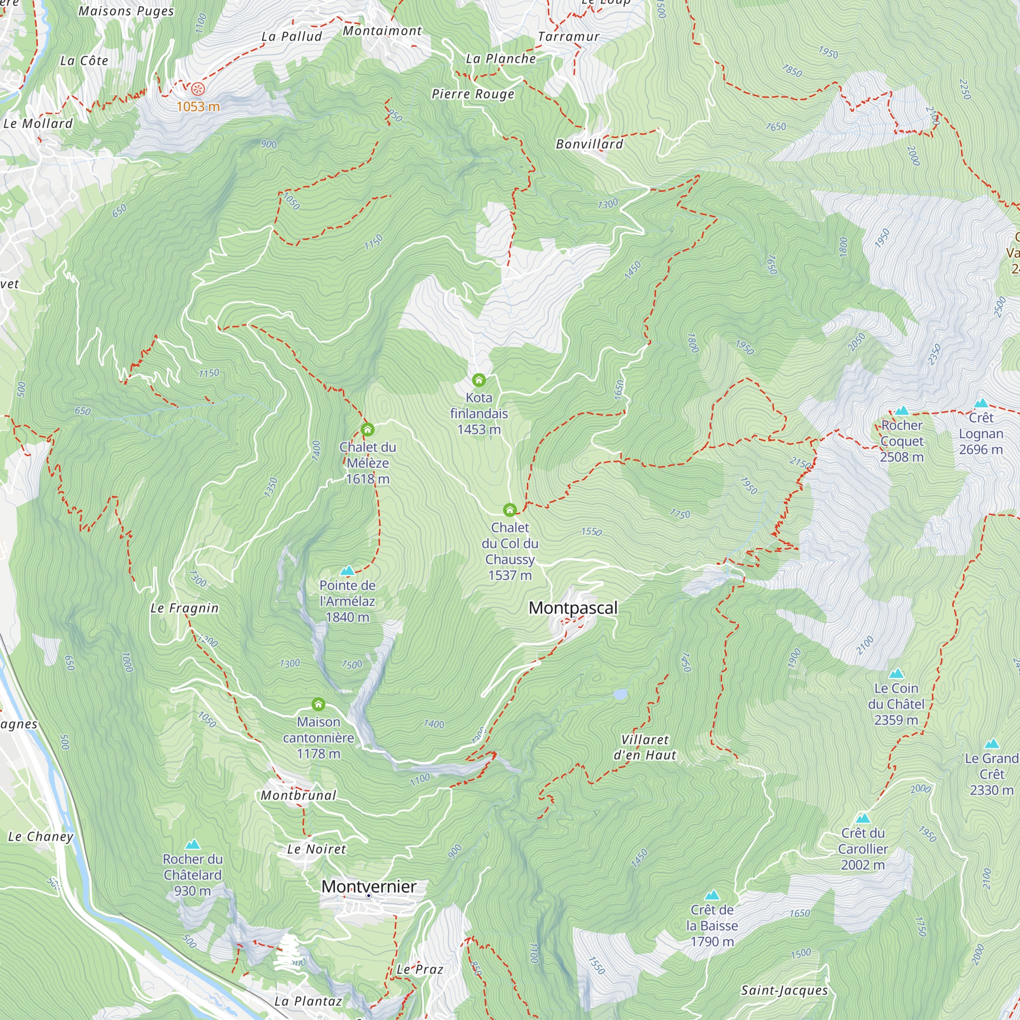 Chalet du Col du Chaussy map