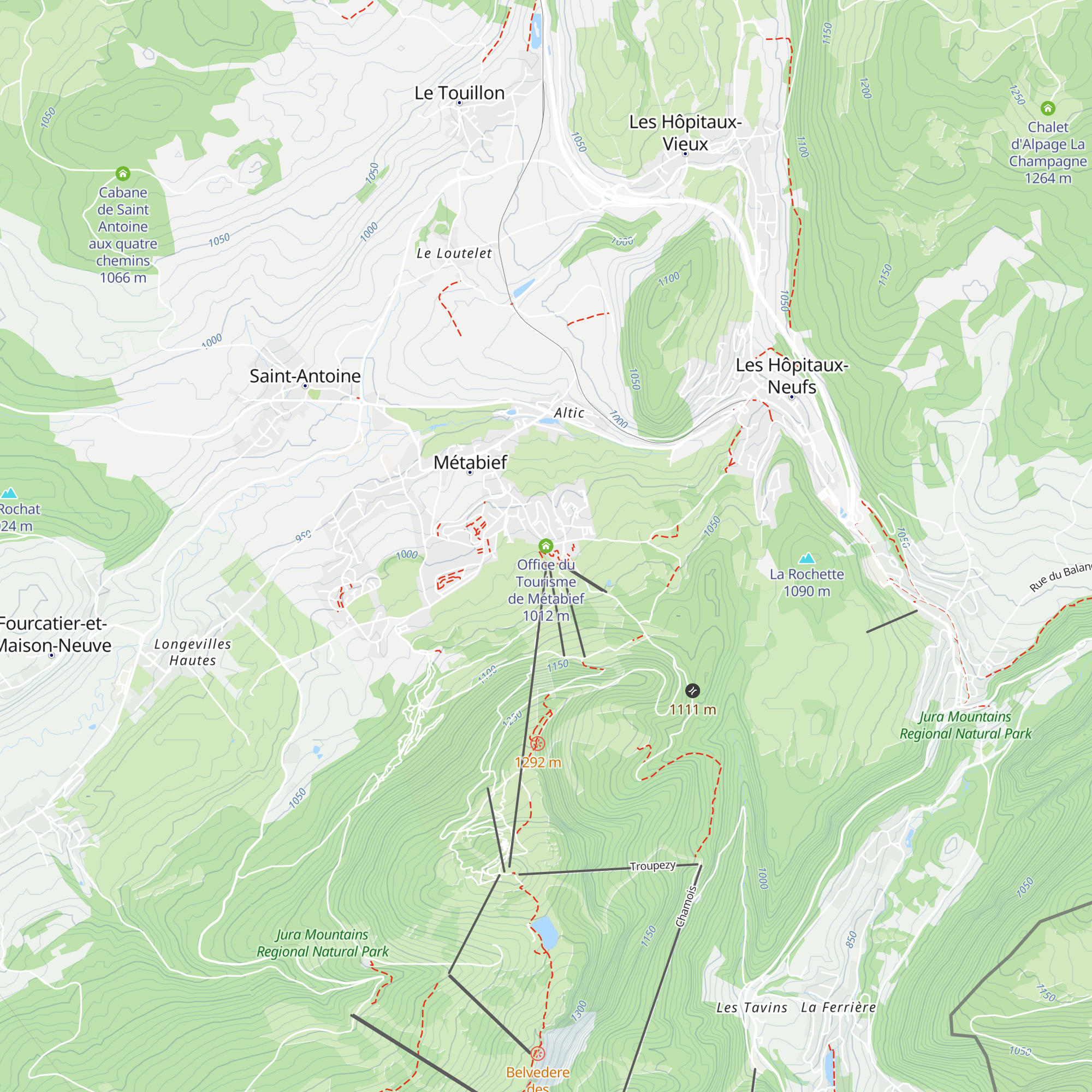 Office du Tourisme de Métabief map
