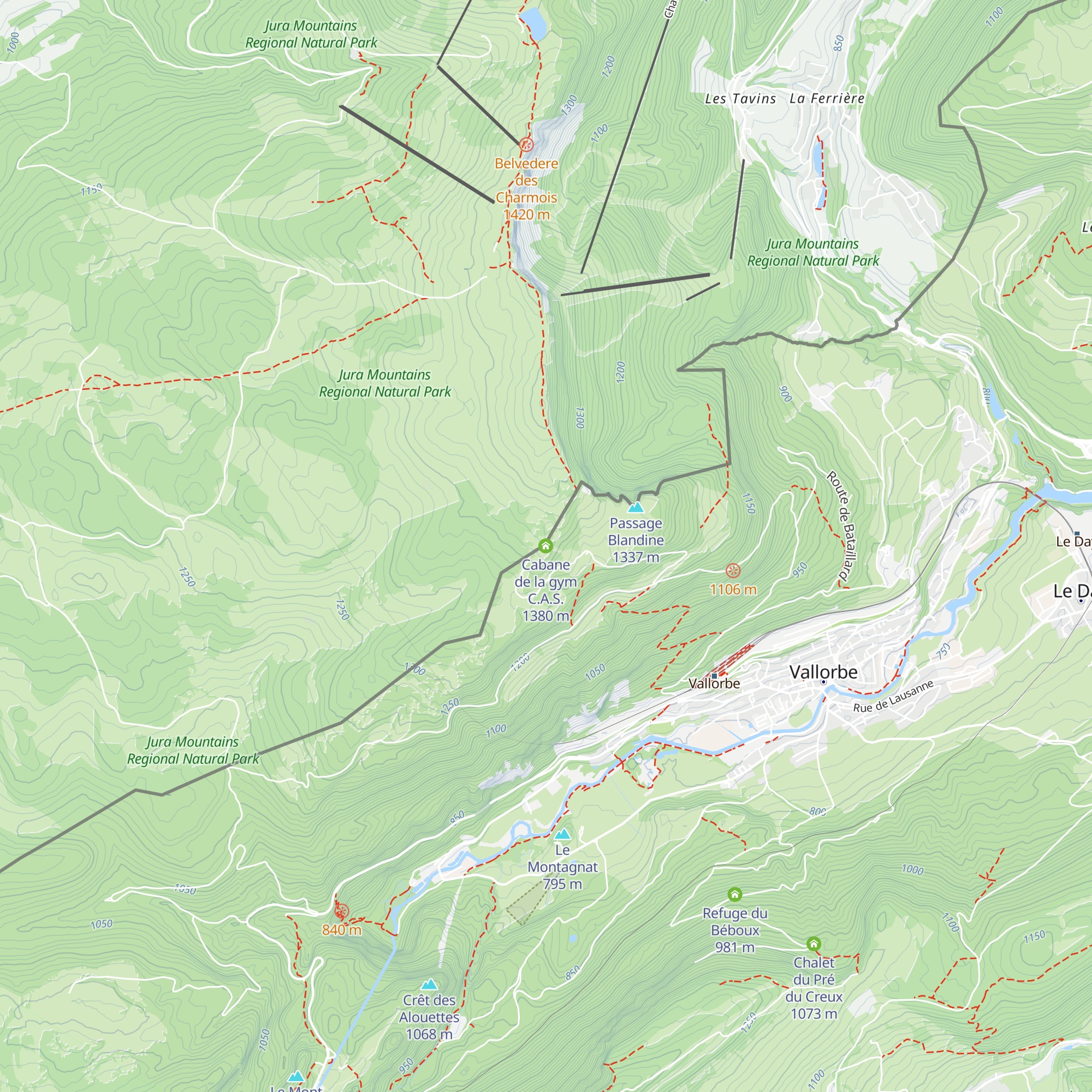 Cabane de la Gymn "Mont d'Or - Bellevue" map