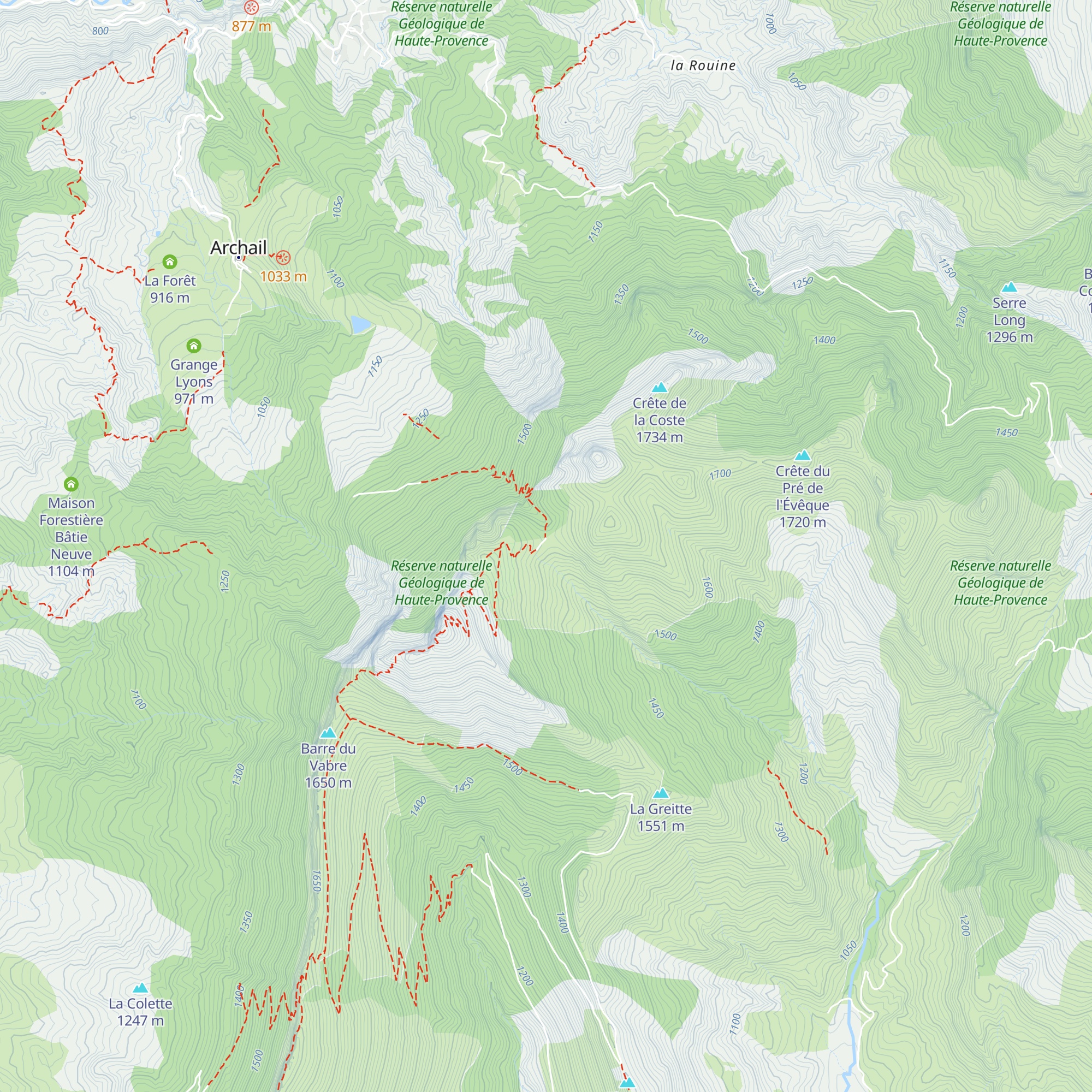 Cabane d'Archail map