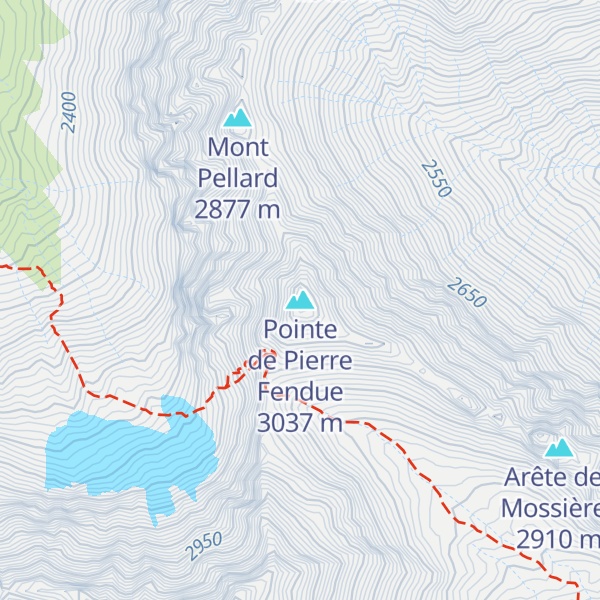 Map of Pointe de Pierre Fendue