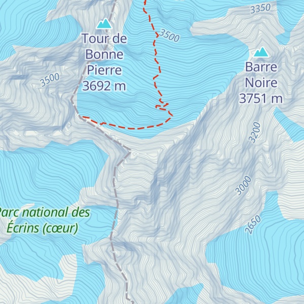 Map of Barre des Écrins