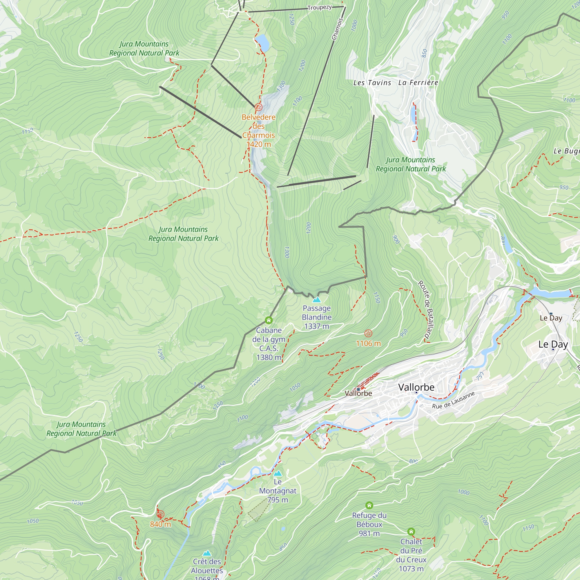 Cabane CAS du Mont d'Or map