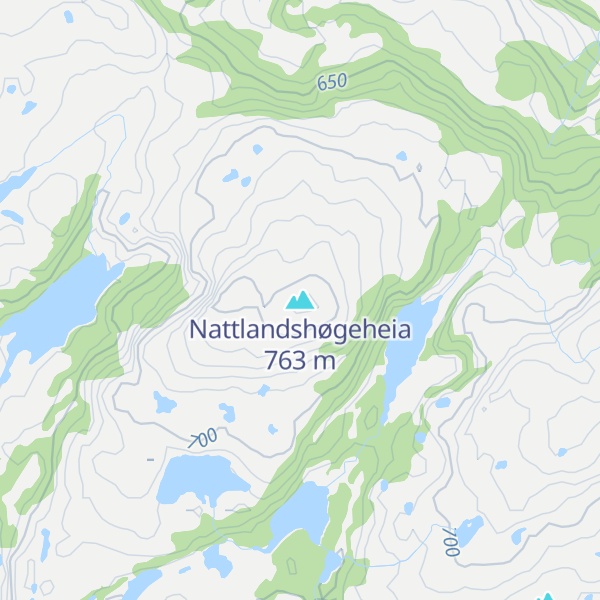 Map of Nattlandshøgeheia