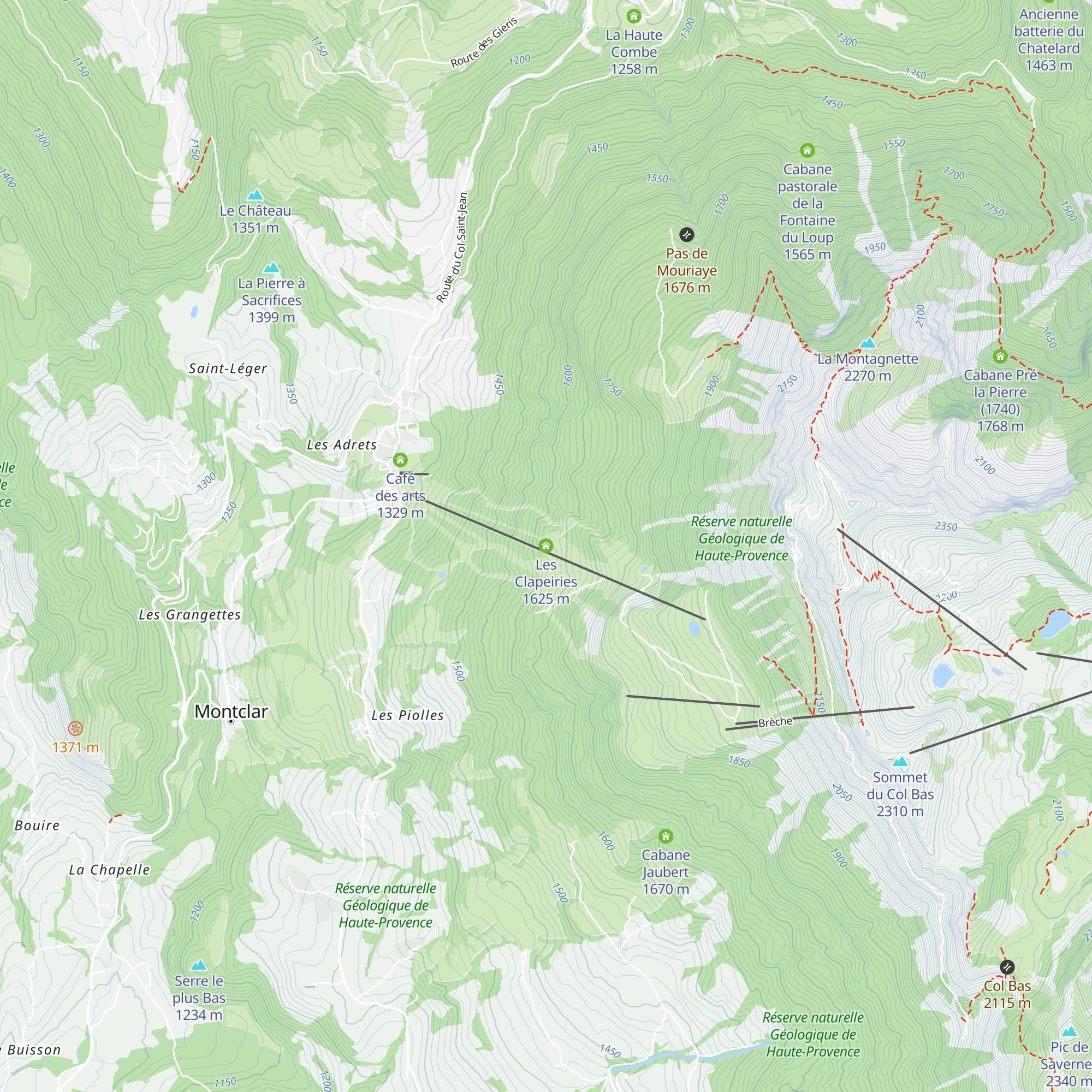 Les Clapeiries map