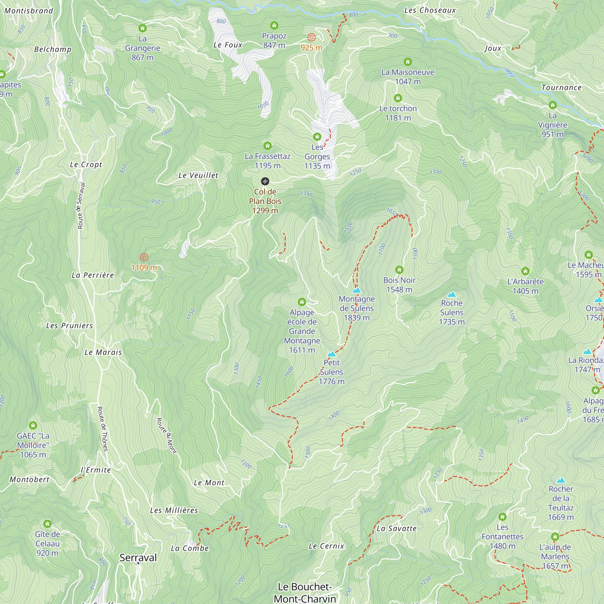 Alpage école de Grande Montagne map