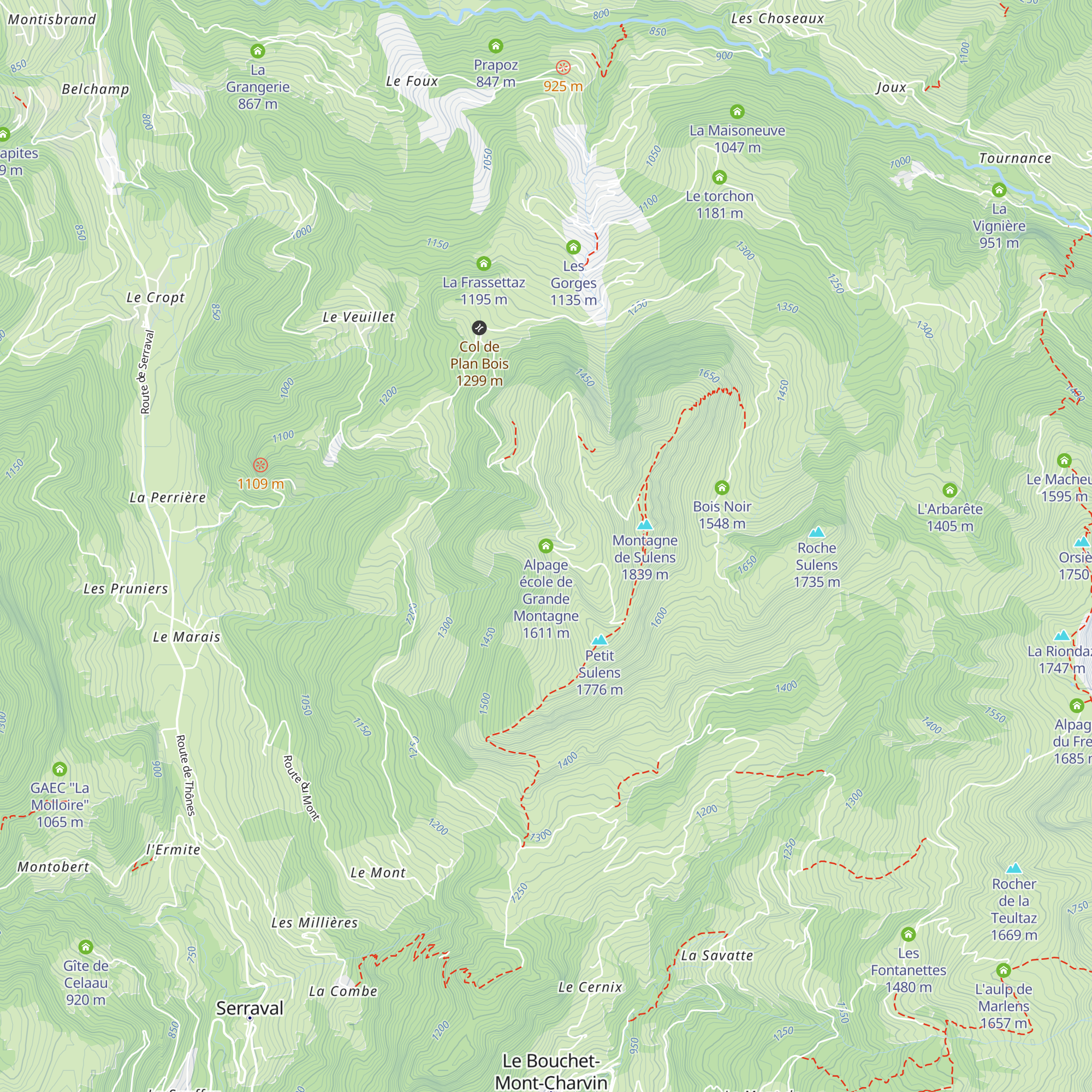 Alpage école de Grande Montagne map