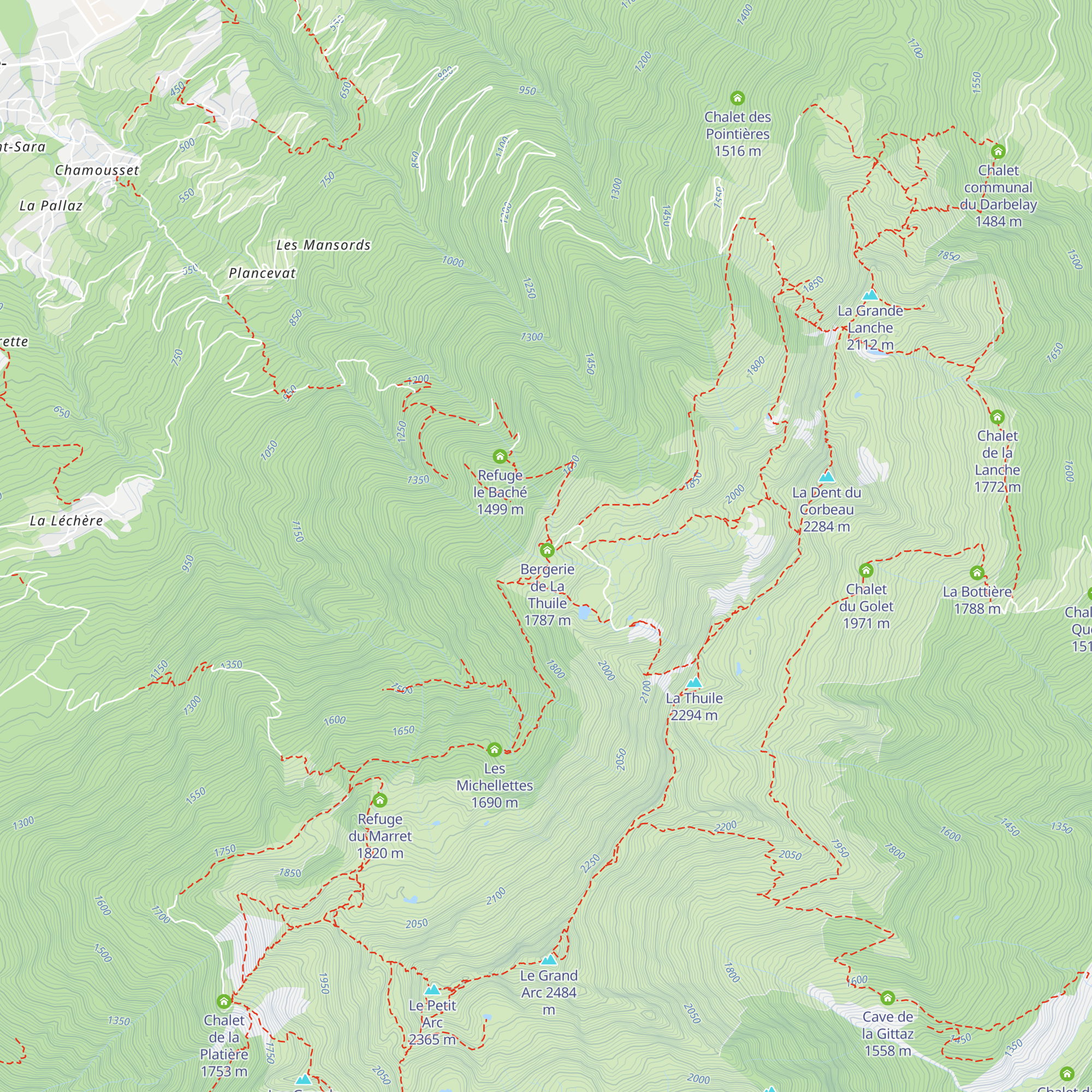 Chalet-Refuge de la Thuile map