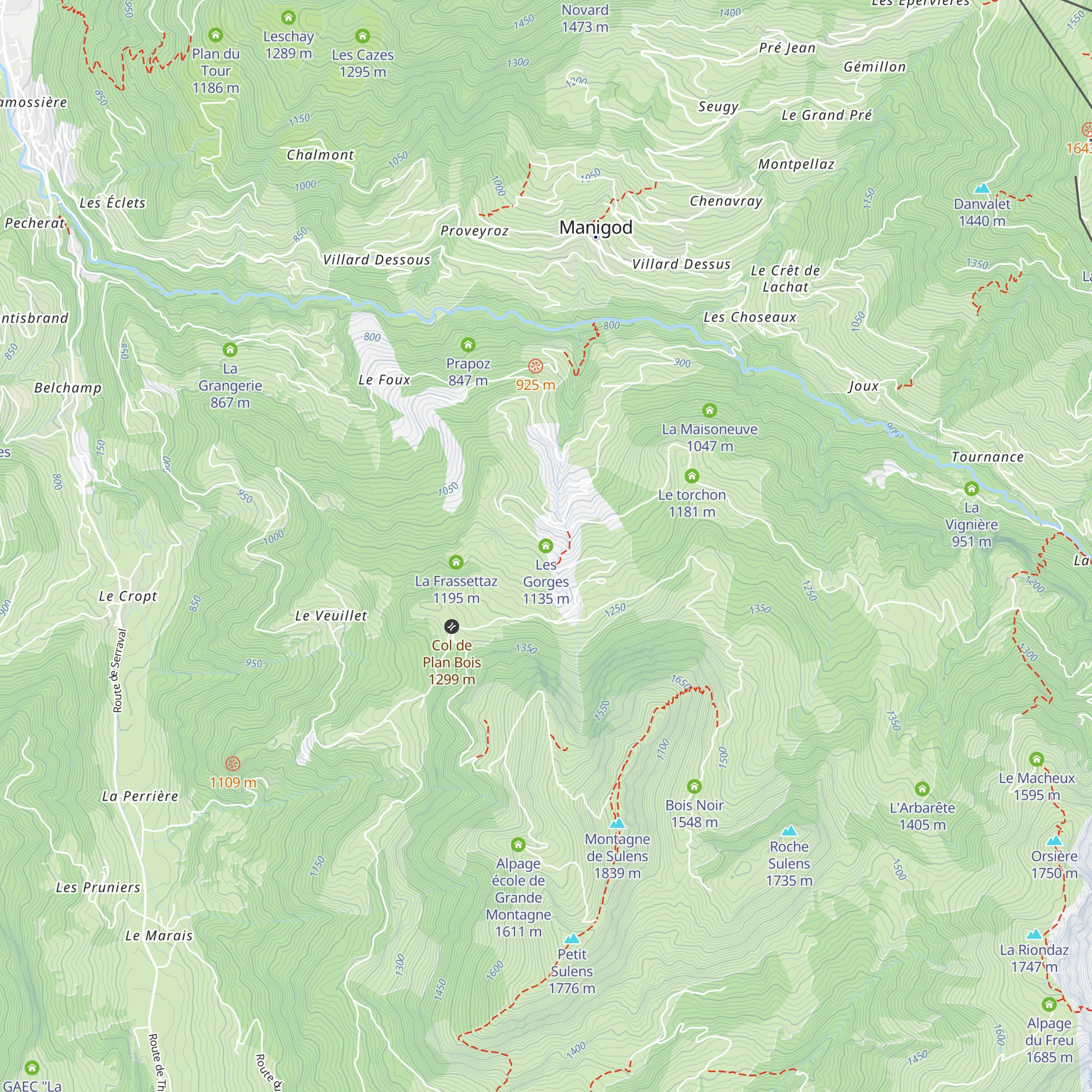Les Gorges map