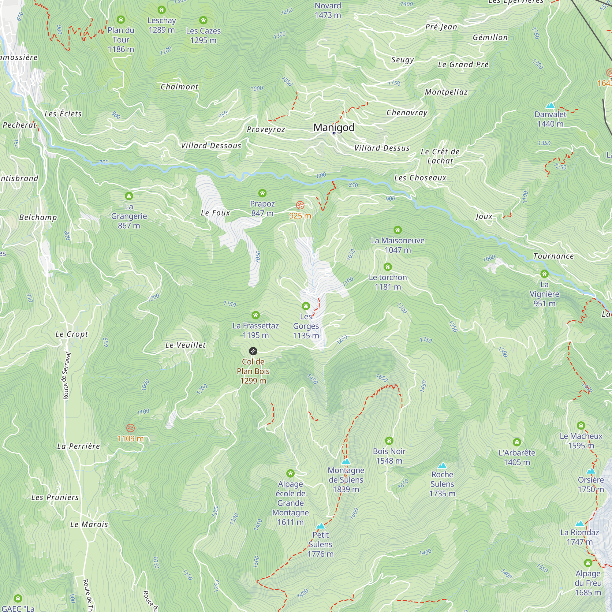 Les Gorges map