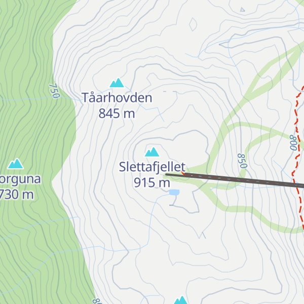 Map of Slettafjellet
