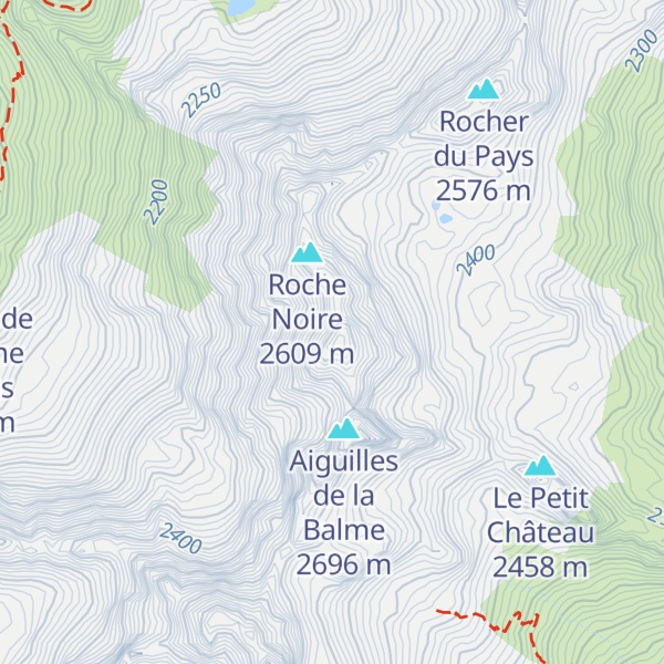 Map of Pointe de la Balme