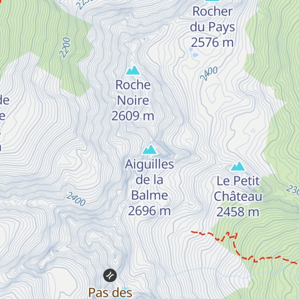 Map of Aiguilles de la Balme