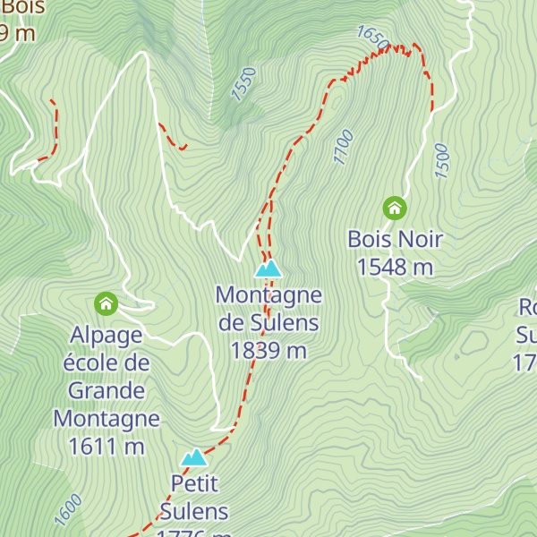 Map of Montagne de Sulens