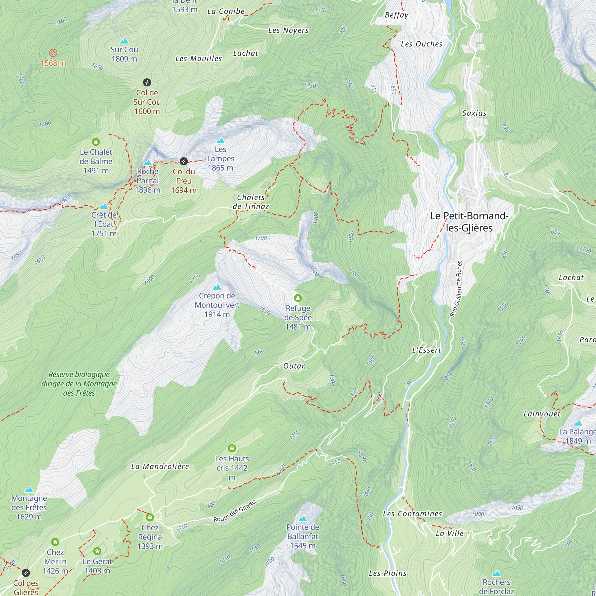 Refuge de Spée map