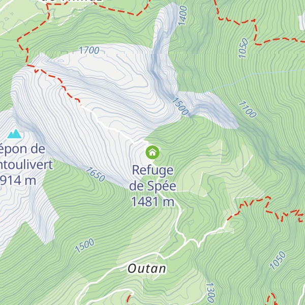 Map of Refuge de Spée