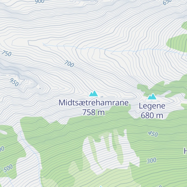 Map of Midtsætrehamrane