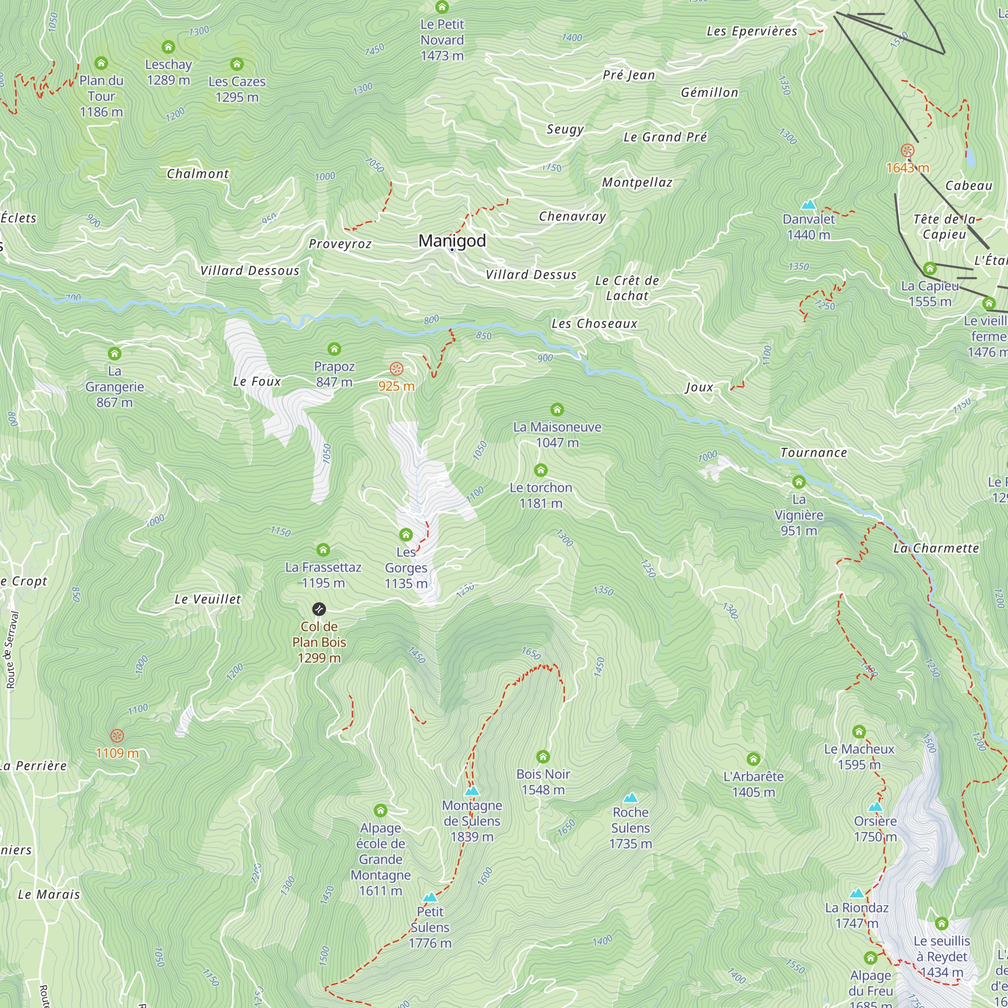 Les Molliats map