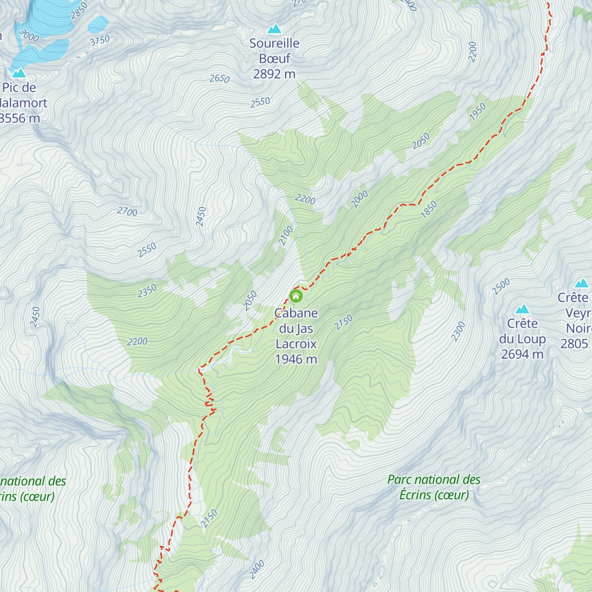 Cabane du Jas Lacroix map