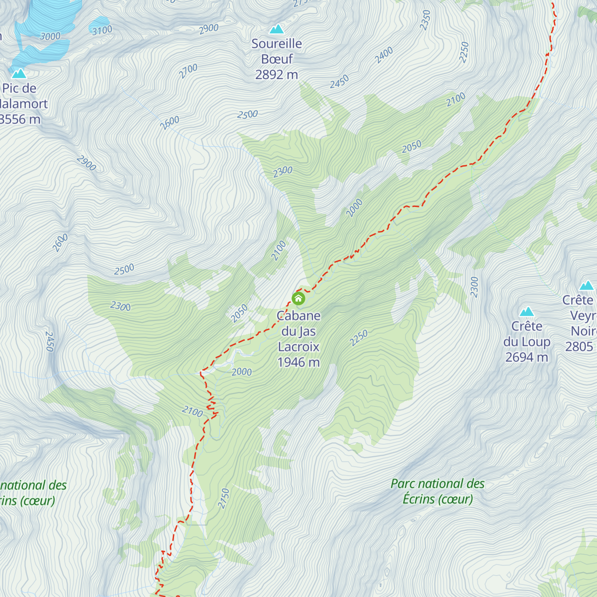 Cabane du Jas Lacroix map