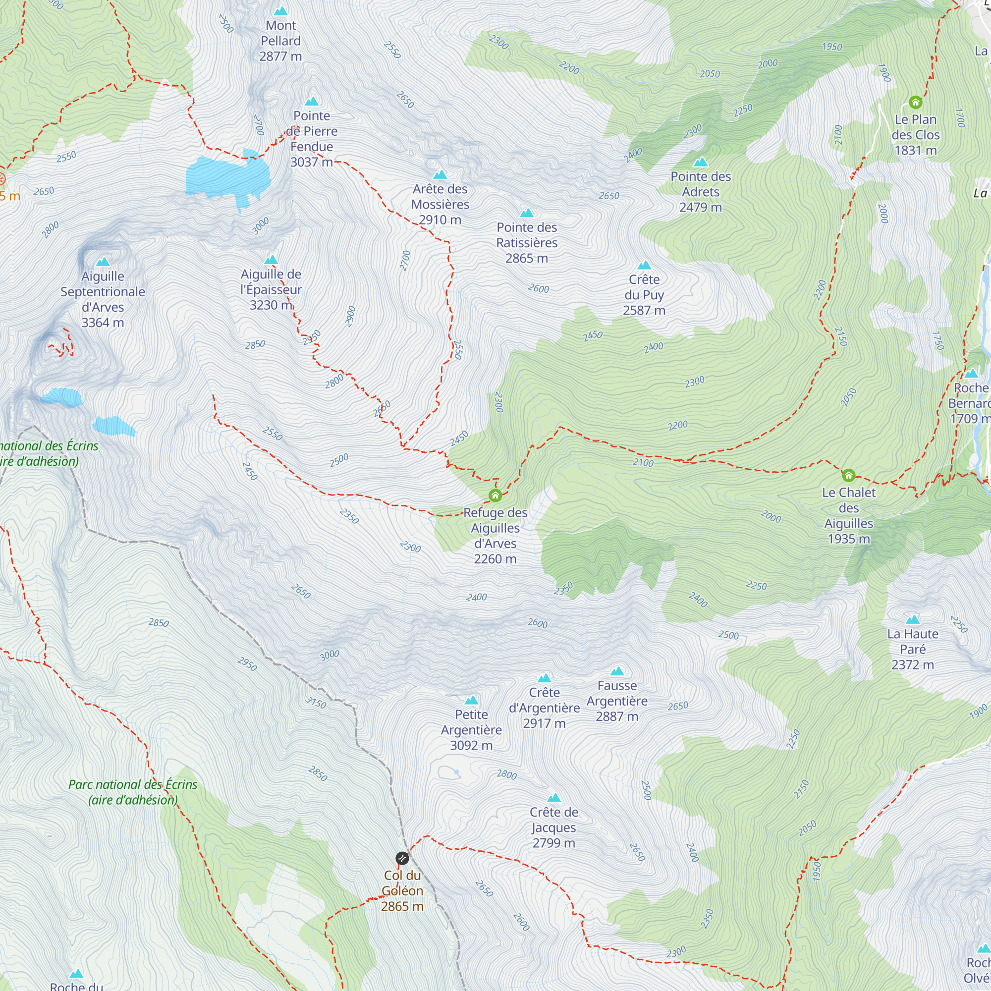 Refuge des Aiguilles d'Arves map