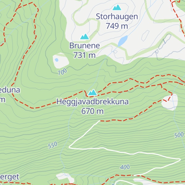 Map of Heggjavadbrekkuna